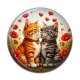 Cabochon Résine - chat coquelicot