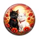 Cabochon Résine - chat coquelicot