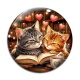 Cabochon Verre - chat livre