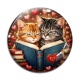 Cabochon Verre - chat livre