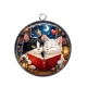 Pendentif Cabochon Argent - chat livre