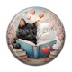 Cabochon Résine - chat livre