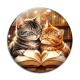 Cabochon Verre - chat livre