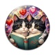 Cabochon Verre - chat livre