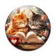 Cabochon Verre - chat livre