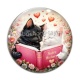 Cabochon Verre - chat livre