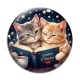 Cabochon Verre - chat livre