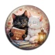 Cabochon Résine - chat livre