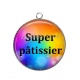 Pendentif Cabochon Argent - super patissier