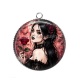 Pendentif Cabochon Argent - femme gothique