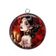 Pendentif Cabochon Argent - femme gothique