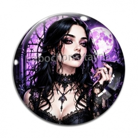 Cabochon Verre - femme gothique