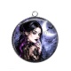 Pendentif Cabochon Argent - femme gothique