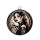 Pendentif Cabochon Argent - femme gothique