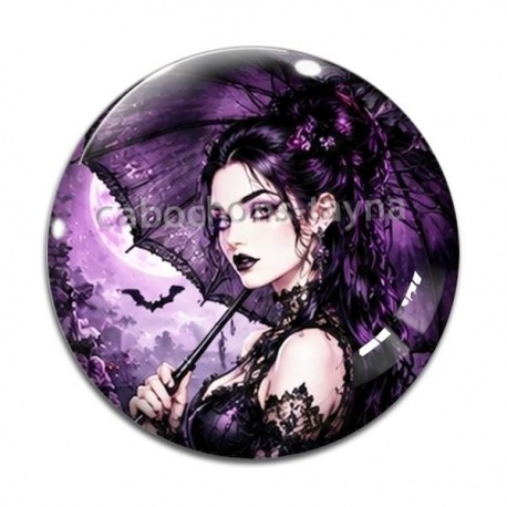 Cabochon Verre - femme gothique