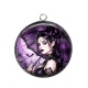 Pendentif Cabochon Argent - femme gothique