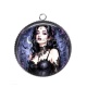 Pendentif Cabochon Argent - femme gothique