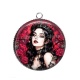 Pendentif Cabochon Argent - femme gothique