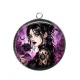 Pendentif Cabochon Argent - femme gothique