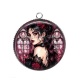Pendentif Cabochon Argent - femme gothique