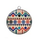 Pendentif Cabochon Argent - fond aztèque