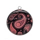 Pendentif Cabochon Argent - feuile et fleur