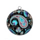Pendentif Cabochon Argent - feuille et fleur