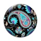 Cabochon Verre - feuille et fleur