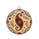 Pendentif Cabochon Argent - feuille et fleur