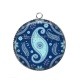 Pendentif Cabochon Argent - feuille et fleur