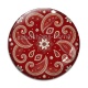 Cabochon Verre - feuille et fleur