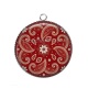 Pendentif Cabochon Argent - feuille et fleur