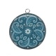 Pendentif Cabochon Argent - feuille et fleur