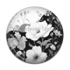Cabochon Résine - fleur noir et blanc
