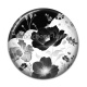 Cabochon Résine - fleur noir et blanc