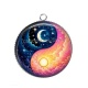 Pendentif Cabochon Argent - yin yang