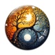 Cabochon Verre - yin yang arbre de vie