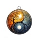 Pendentif Cabochon Argent - yin yang arbre de vie
