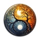 Cabochon Résine - yin yang arbre de vie
