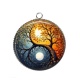 Pendentif Cabochon Argent - yin yang arbre de vie