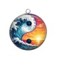 Pendentif Cabochon Argent - yin yang 