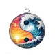 Pendentif Cabochon Argent - yin yang 