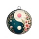 Pendentif Cabochon Argent - yin yang 