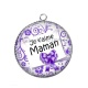 Pendentif Cabochon Argent - maman je t'aime