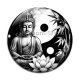 Cabochon Verre - bouddha méditation yin yang 