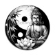 Cabochon Verre - bouddha méditation yin yang 