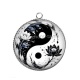 Pendentif Cabochon Argent -  yin yang 