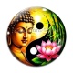 Cabochon Verre - bouddha méditation yin yang 