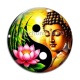 Cabochon Verre - bouddha méditation yin yang 