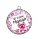 Pendentif Cabochon Argent - maman je t'aime